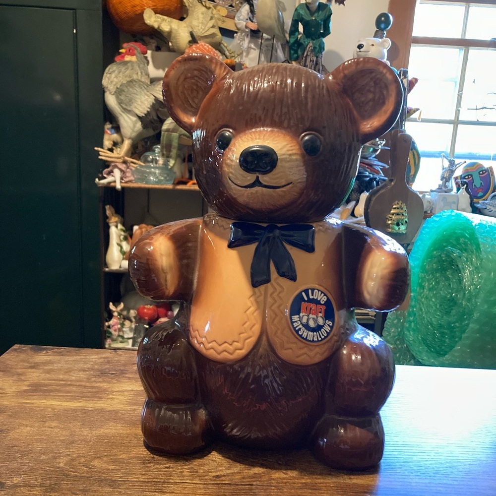 Vintage Kraft "I love Kraft Marshmallows" teddy bear cookie jar